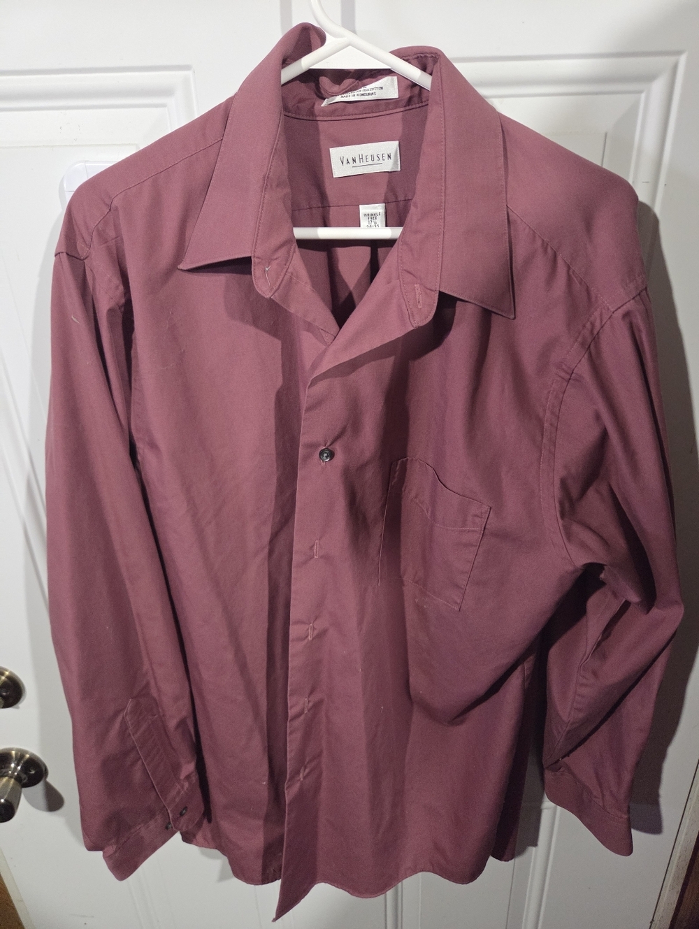 Van Heusen Men's Long Sleeve Button-Up Shirt in Mauve
